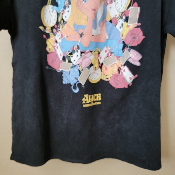 Zara x Disney Alice in Wonderland Mineral Wash Graphic Tee Shirt - Picture 6 of 13